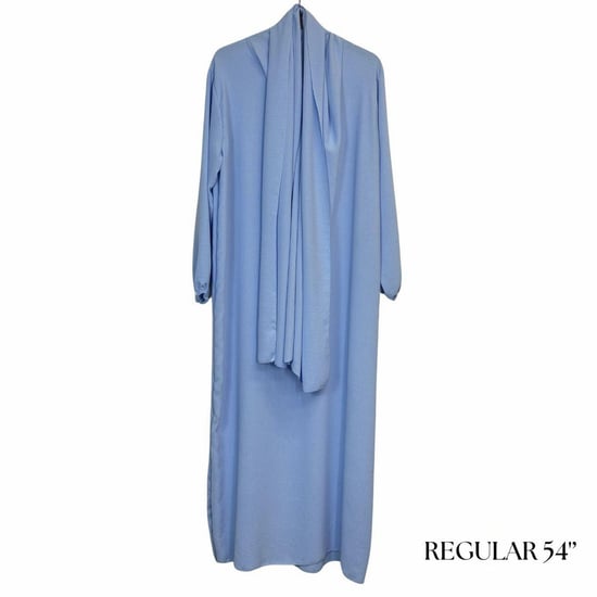 Ladies Abaya With Scarf Attached Comfortable Modest Dress One Size - Image 2