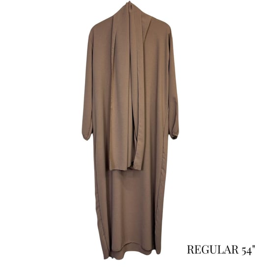 Ladies Abaya With Scarf Attached Comfortable Modest Dress One Size - Image 2