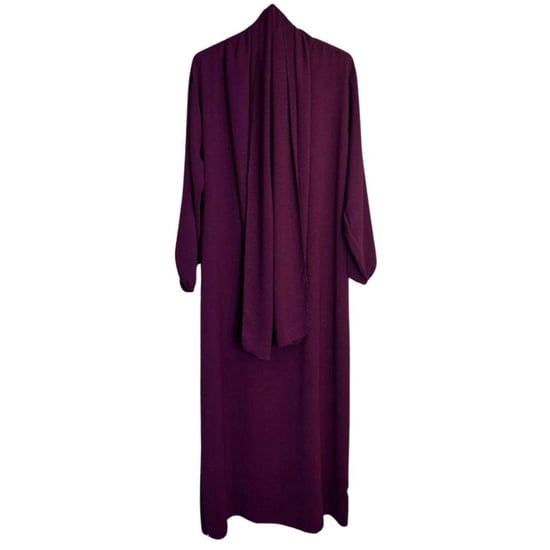 Ladies Abaya With Scarf Attached Comfortable Modest Dress One Size - Image 2