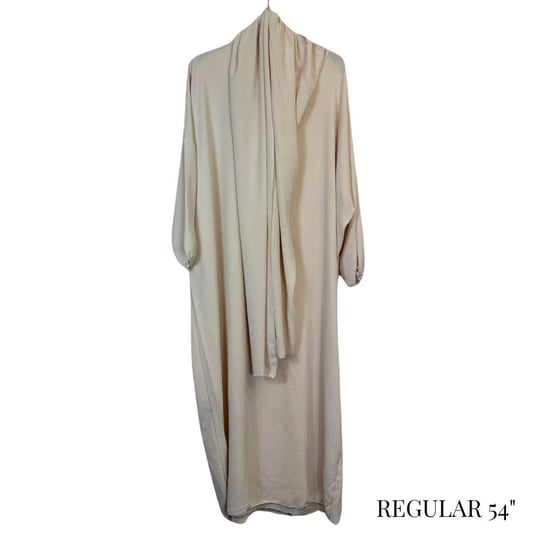 Ladies Abaya With Scarf Attached Comfortable Modest Dress One Size - Image 2