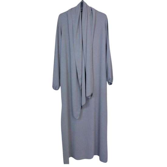Ladies Abaya With Scarf Attached Comfortable Modest Dress One Size - Image 2
