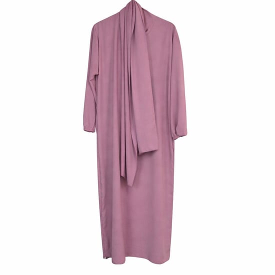 Ladies Abaya With Scarf Attached Comfortable Modest Dress One Size - Image 2