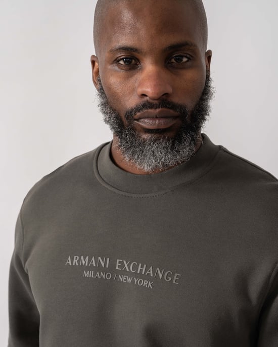 Chimera with Tonal Milano/New York Logo Sweatshirt in Dark Green - Image 3
