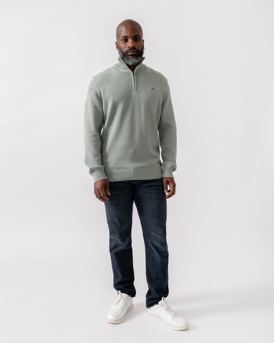 Half Zip Jumper in Silver - Image 2