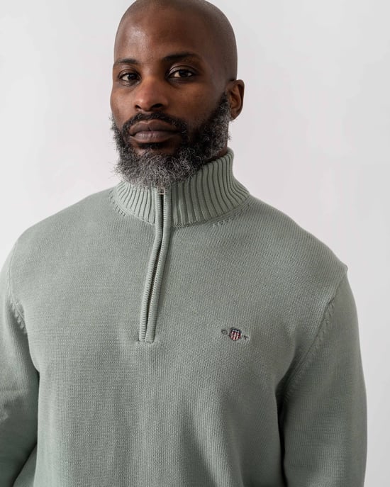 Half Zip Jumper in Silver - Image 3