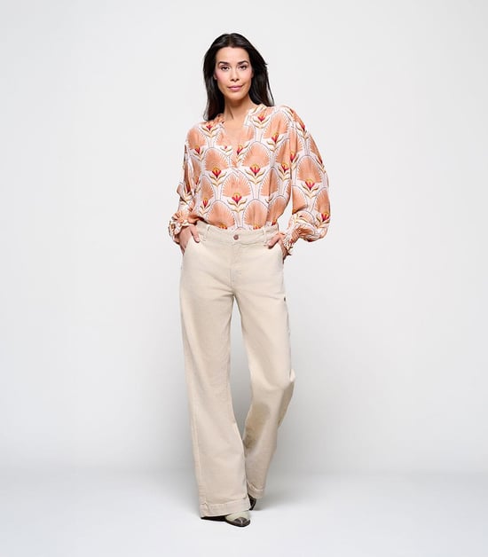 Caroline Tensen Malmo Blouse Zand / Multi - Image 6