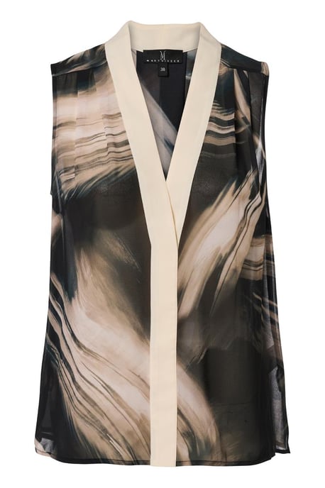 Isabella Print Top Zwart / Off White - Image 2