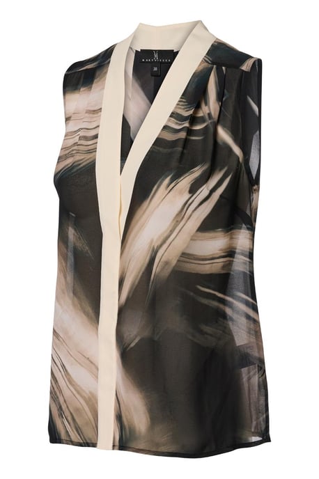 Isabella Print Top Zwart / Off White - Image 3
