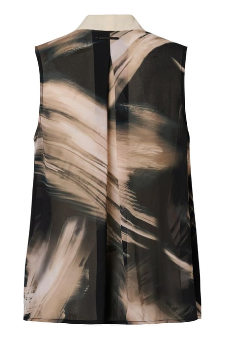 Isabella Print Top Zwart / Off White - Image 4