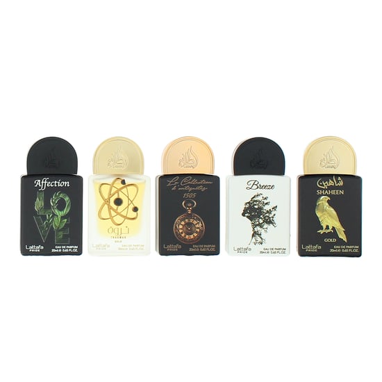 Lattafa Pride Affection, Tharwah Gold, Breeze, Shaheen Gold, La Collection D'Antiquites 1505 Eau de Parfum 5 x 20ml - Image 1