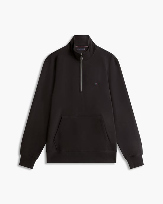 Essential Terry 1/4 Zip Sweatshirt in Black - Image 2