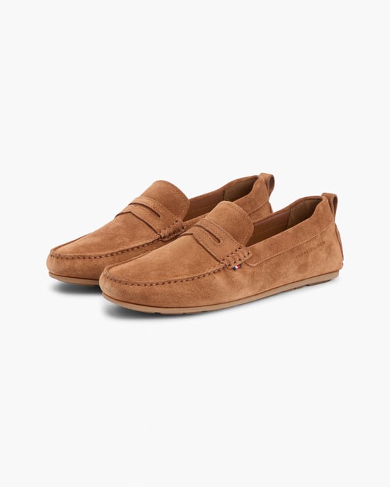 Tommy Hilfiger Core Hilfiger Mens Suede Driver - Coconut Grove Suede Driver in Tan - Image 1