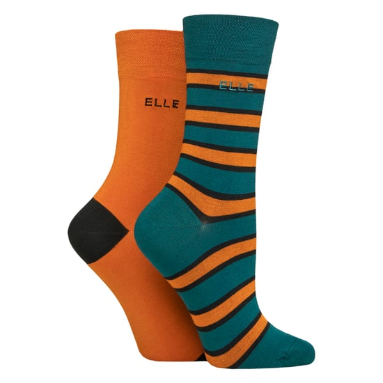 2 Pack Dames Gestreepte en Effen Bamboosokken - Zacht Ademend Dagelijks Comfort - Image 1