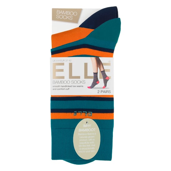 2 Pack Dames Gestreepte en Effen Bamboosokken - Zacht Ademend Dagelijks Comfort - Image 2