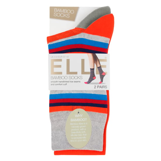 2-pack Dames Gestreepte en Effen Bamboosokken - Zacht Ademend Dagelijks Comfort - Image 2