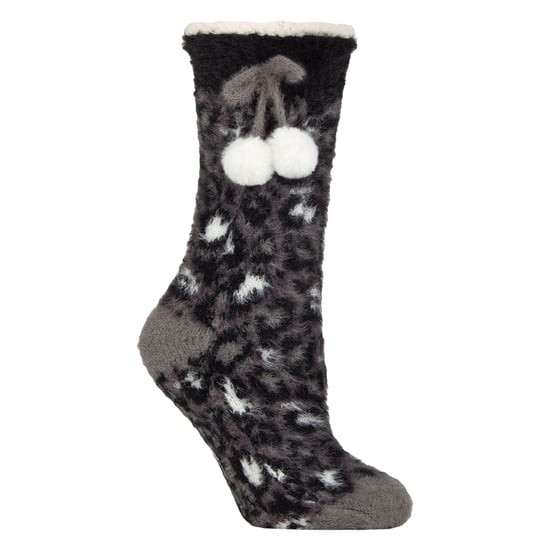 1 Paar Dames Sherpa Gevoerde Grip Sokken - Warme Fluffy Cozy Antislip Comfort - Image 1