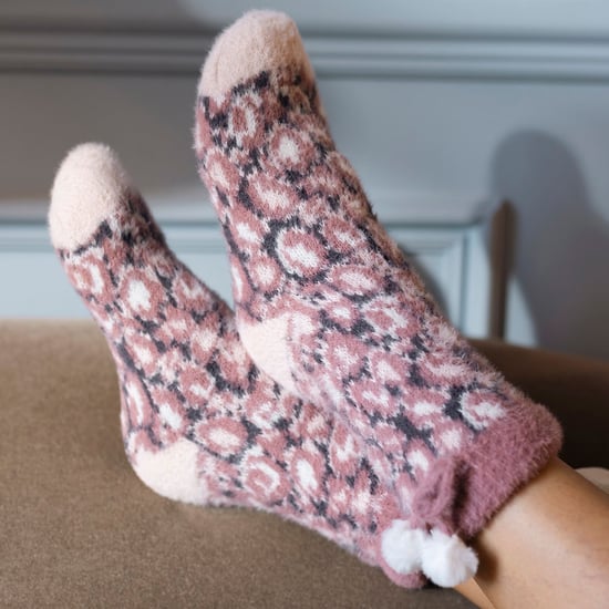 1 Paar Dames Sherpa Gevoerde Grip Sokken - Warme Fluffy Cozy Antislip Comfort - Image 5