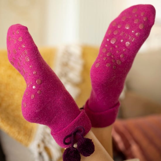 1 Paar Dames Wolmix Slippersokken met Pom Pom - Warme Zachte Gezellige Comfort - Image 4
