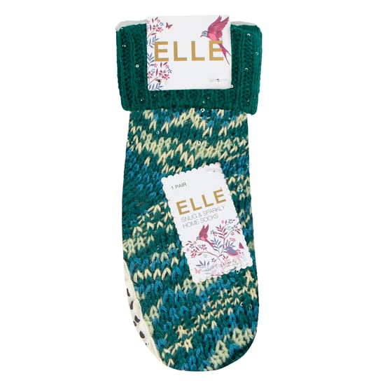 1 Paar Dames Chunky Fair Isle Moccasin Grip Sokken - Warme Winter Slippersokken - Image 2