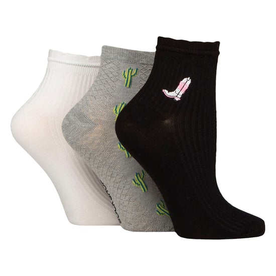 3-Pack Dames Geribde Enkelkousen met Rimpelrand - Zachte Stijlvolle Dagelijkse Pasvorm - Image 1