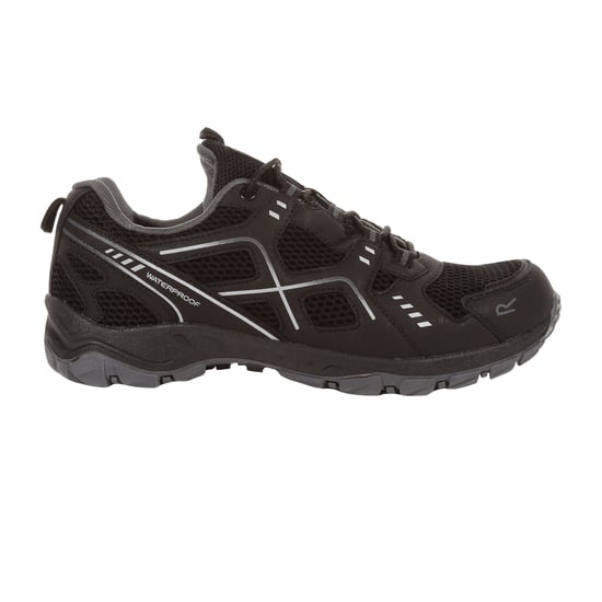 Regatta Mens Vendeavour Waterproof Walking Shoes (Black/Granite) - Image 1