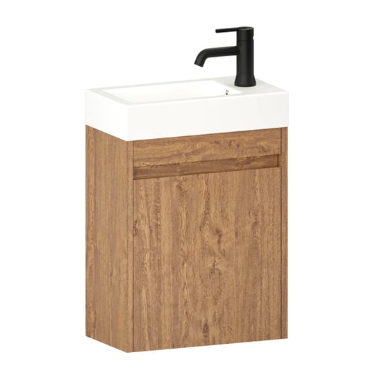 Mirlux Toiletmeubel vivo 40cm warm eiken wastafel wit - Image 3