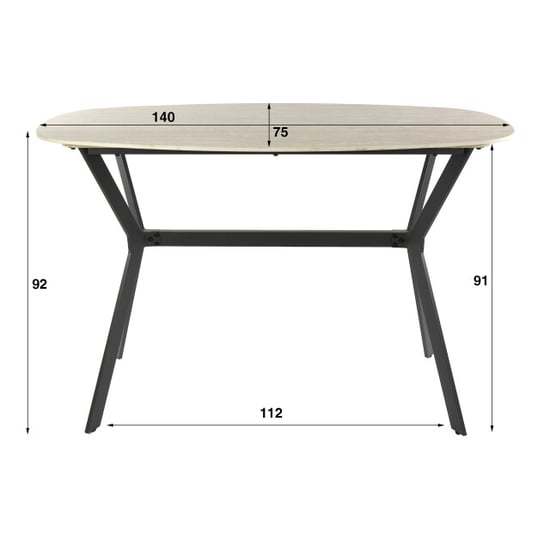 Hoyz bartafel romano deens ovaal 140cm keramiek travertin - Image 3