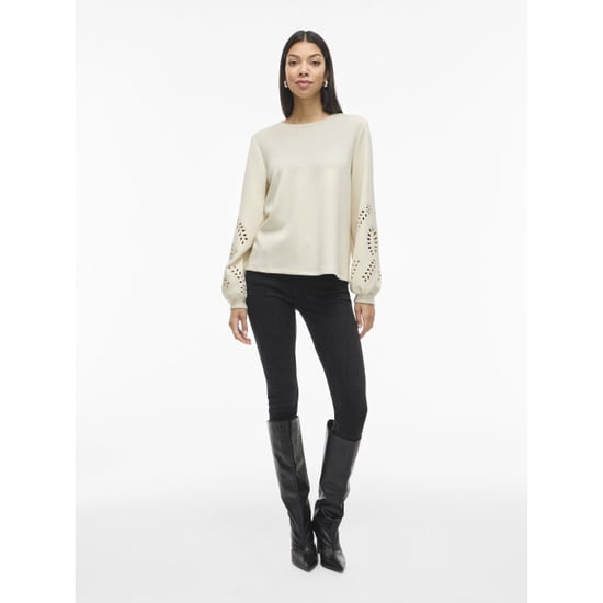 Vila visandy l/s detail sweat top noos 14114310 birch - Image 4