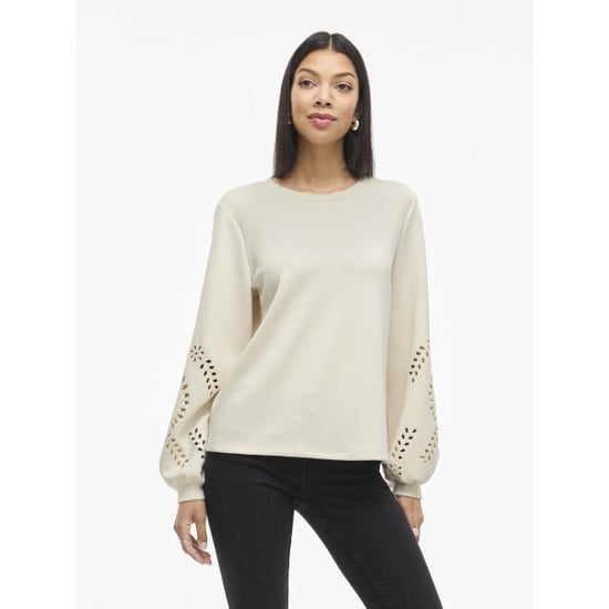 Vila visandy l/s detail sweat top noos 14114310 birch - Image 5