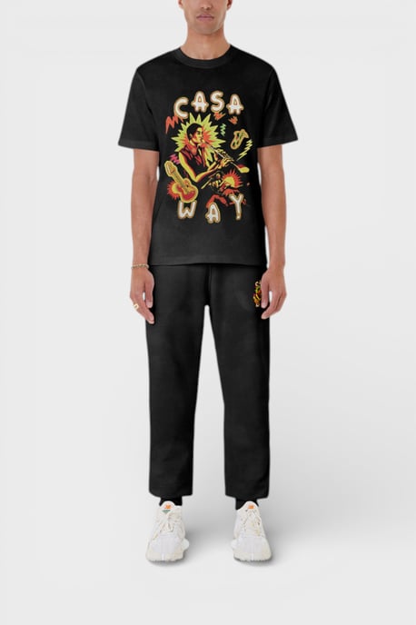 Casablanca Music For The People Printed T-Shirt Faded Black - Image 4