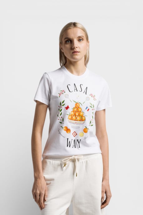 Casablanca Casa Way Dames Geprinte Aansluitende T-shirt Wit - Image 3