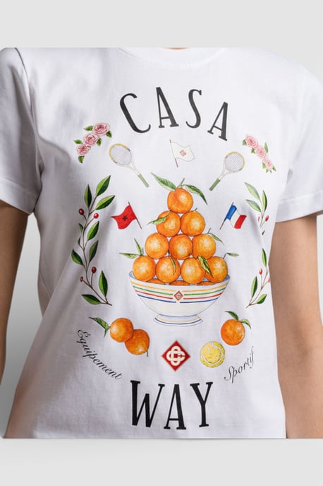 Casablanca Casa Way Dames Geprinte Aansluitende T-shirt Wit - Image 4