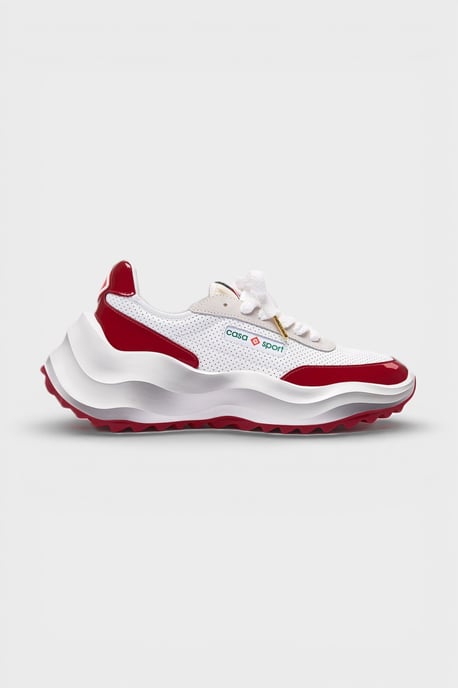 Casablanca Atlantis Men's Sneaker White/Red - Image 1