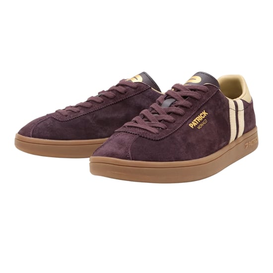 Patrick Mens Monaco Suede Cupsole Trainers (Dark Brown/Beige) - Image 3