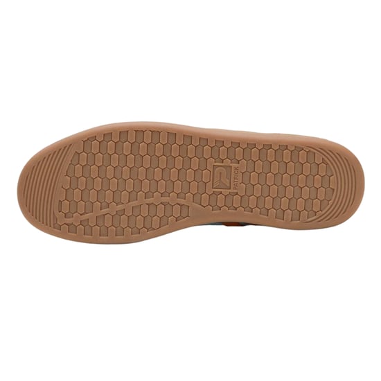 Patrick Mens Monaco Suede Cupsole Trainers (Light Blue/Orange) - Image 4