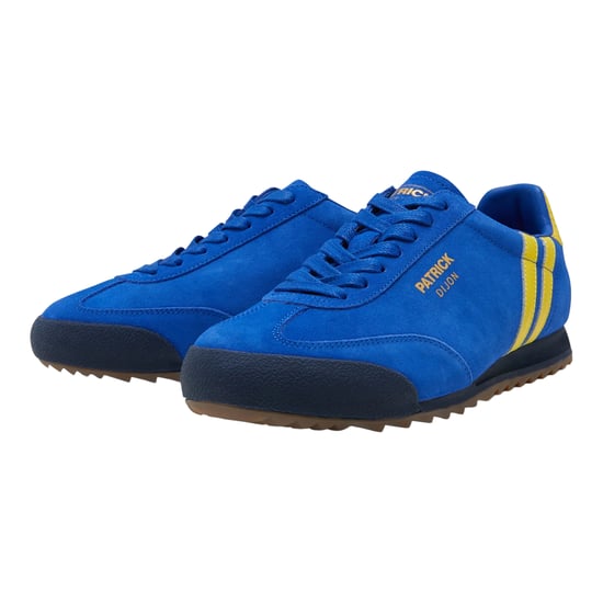 Patrick Mens Dijon Suede Running Trainers (Royal Blue/Yellow/Navy) - Image 1