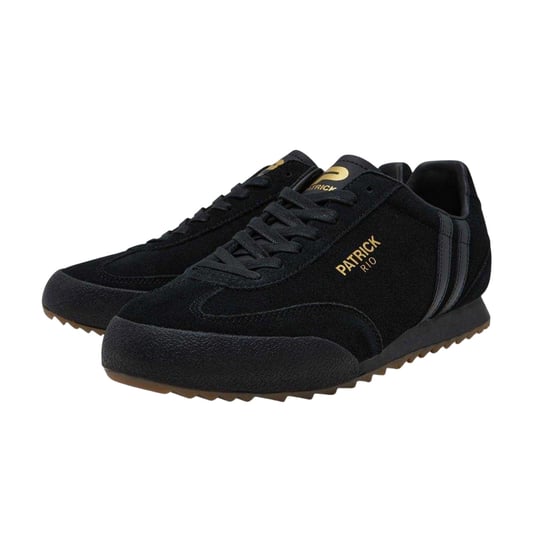Patrick Mens Rio Suede Trainers (Black/Monochrome) - Image 1