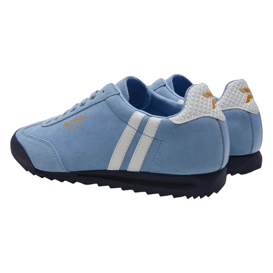 Patrick Mens Dijon Suede Running Trainers (Sky Blue/White/Navy) - Image 2