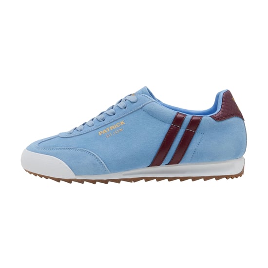 Patrick Mens Dijon Suede Running Trainers (Sky Blue/Burgundy/White) - Image 3