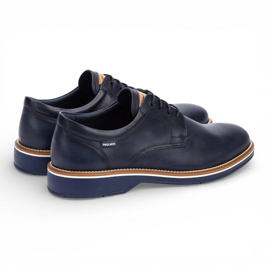 Pikolinos Men's Blue Leather Lace-Up Derby Comfort Shoes - Claret - Image 4