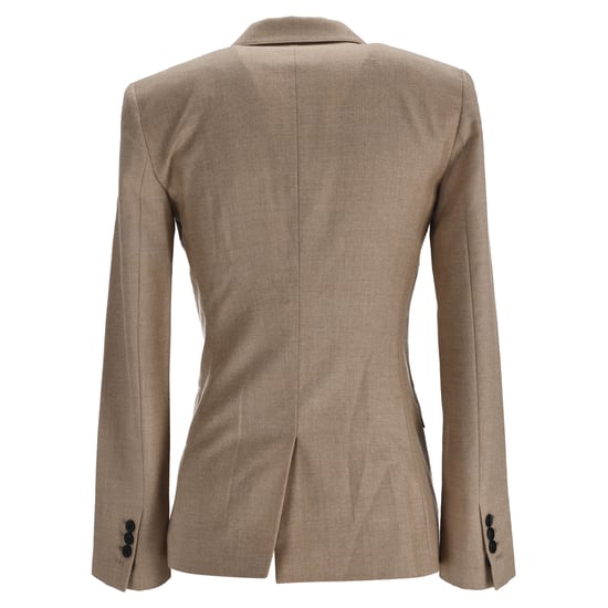 Theory Sleek Staple Blazer i Beige Virgin Wool - Image 3