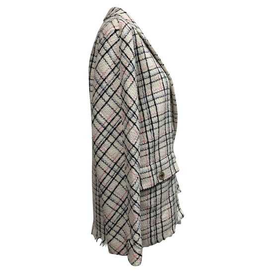 Maje Tweed geruite blazer van wit katoen - Image 2