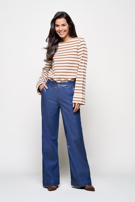 Caroline Tensen Charlotte Coated Broek Blauw - Image 1