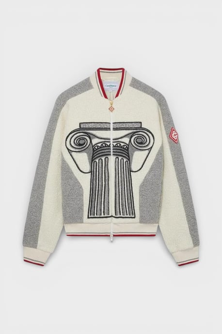 Casablanca Men's Embroidered Cashmere Terry Jacket White Column - Image 1