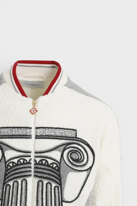 Casablanca Men's Embroidered Cashmere Terry Jacket White Column - Image 3