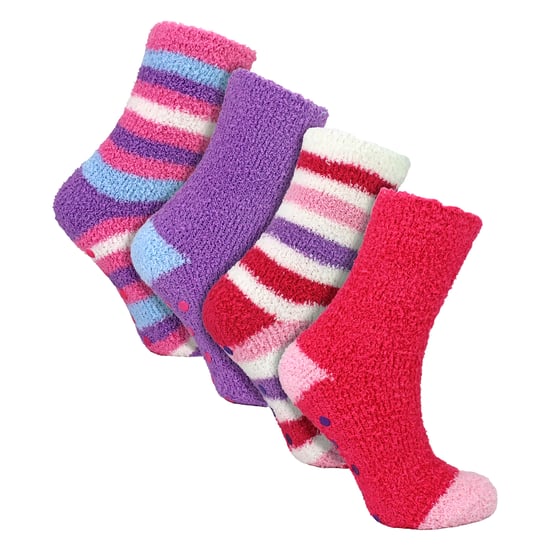 4 Pack Girls Bed Socks - Warm Soft Cosy Winter Everyday Comfort - Image 4