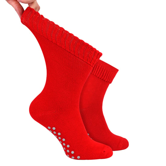 Mens Extra Wide Winter Bed Socks with Grips | Non Slip Thermal Sleep Socks - Image 1