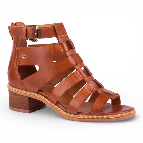 Pikolinos dames gladiatorsandalen van bruin leer met blokhak - Blanes - Image 3