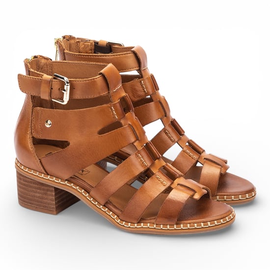Pikolinos dames gladiatorsandalen van bruin leer met blokhak - Blanes - Image 4