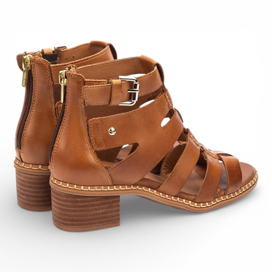 Pikolinos dames gladiatorsandalen van bruin leer met blokhak - Blanes - Image 5